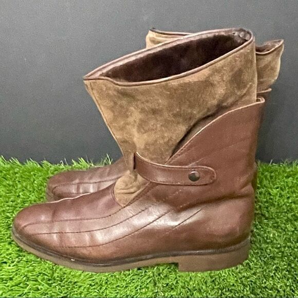 Pino Giardini By Salgo Brown Leather and Suede Shearling Boots. Size 10/US 9. - Picture 6 of 12